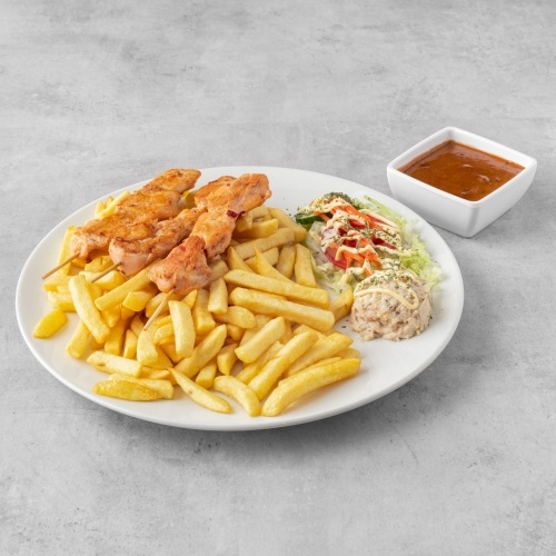 Kipsaté schotel (incl. €0,35 plastic toeslag)